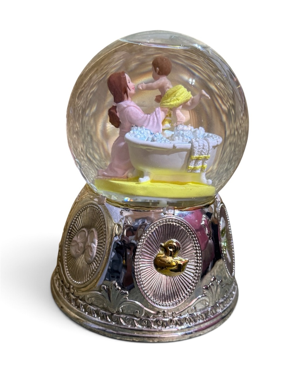 Wallace Silver Globe Bath Time Baby bubbles Music box|You are my sunshine RARE